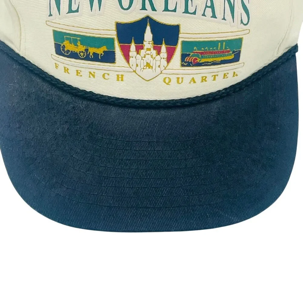 Vintage 90's New Orleans French Quarter Rope Adjustable Snapback Dad Hat Cap